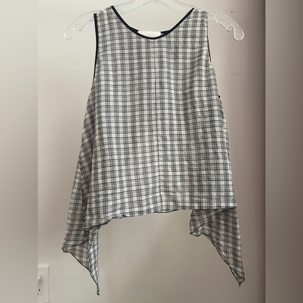 Black Gianham Backless Top - Picture 3 of 4